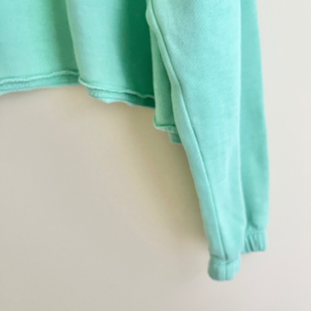 Aerie Sweatshirt Women's Small Mint Green Boxy Relaxed Lounge Coastal Preppy - Picture 10 of 12
